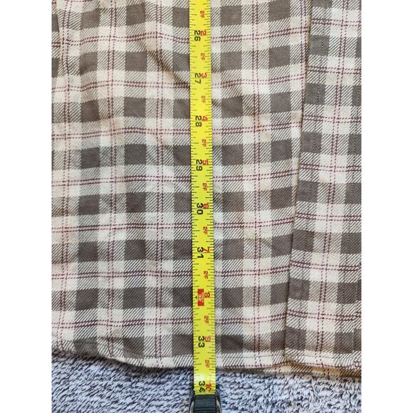 Cutter & Buck Men's 100% Cotton Long Sleeved Shirt Brown and Tan Plaid Large - Picture 5 of 6